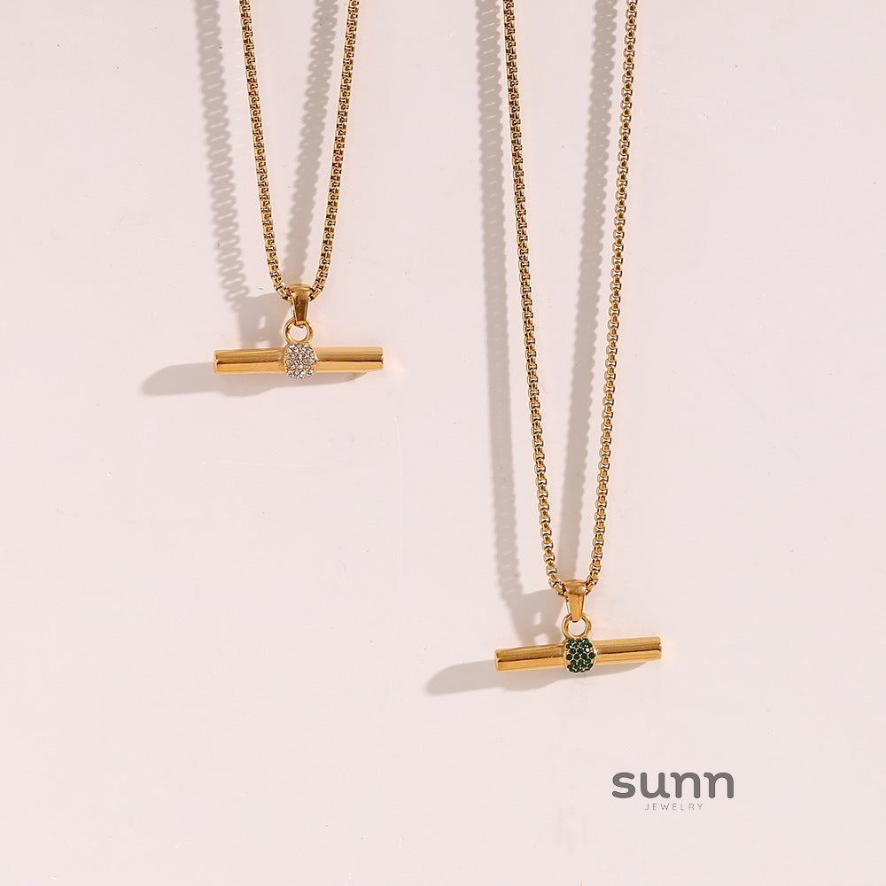 Davis Micro T-Bar Necklace [U03IYAKT]