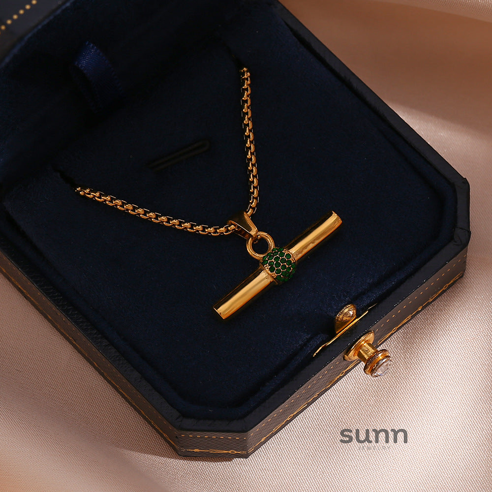 Davis Micro T-Bar Necklace [UU7J2NR5]