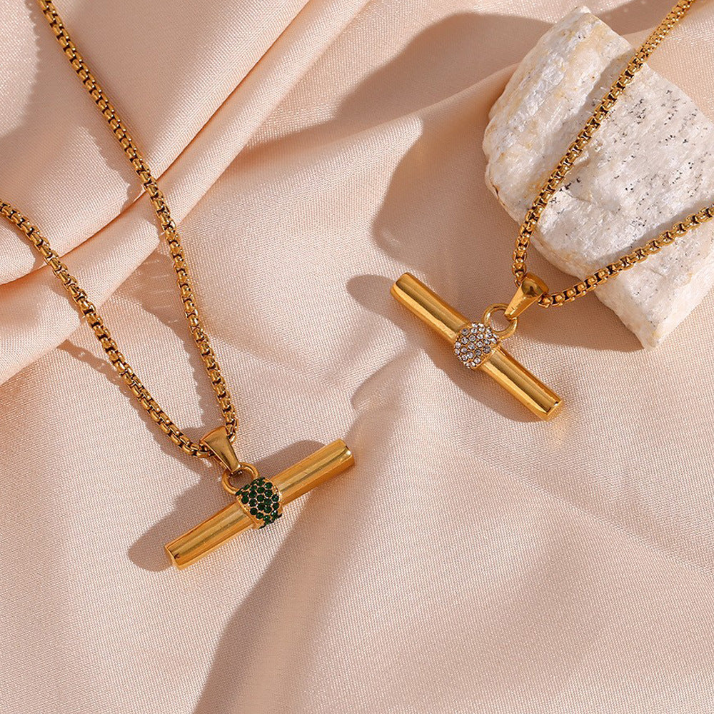 Davis Micro T-Bar Necklace [AKBZSOT2]