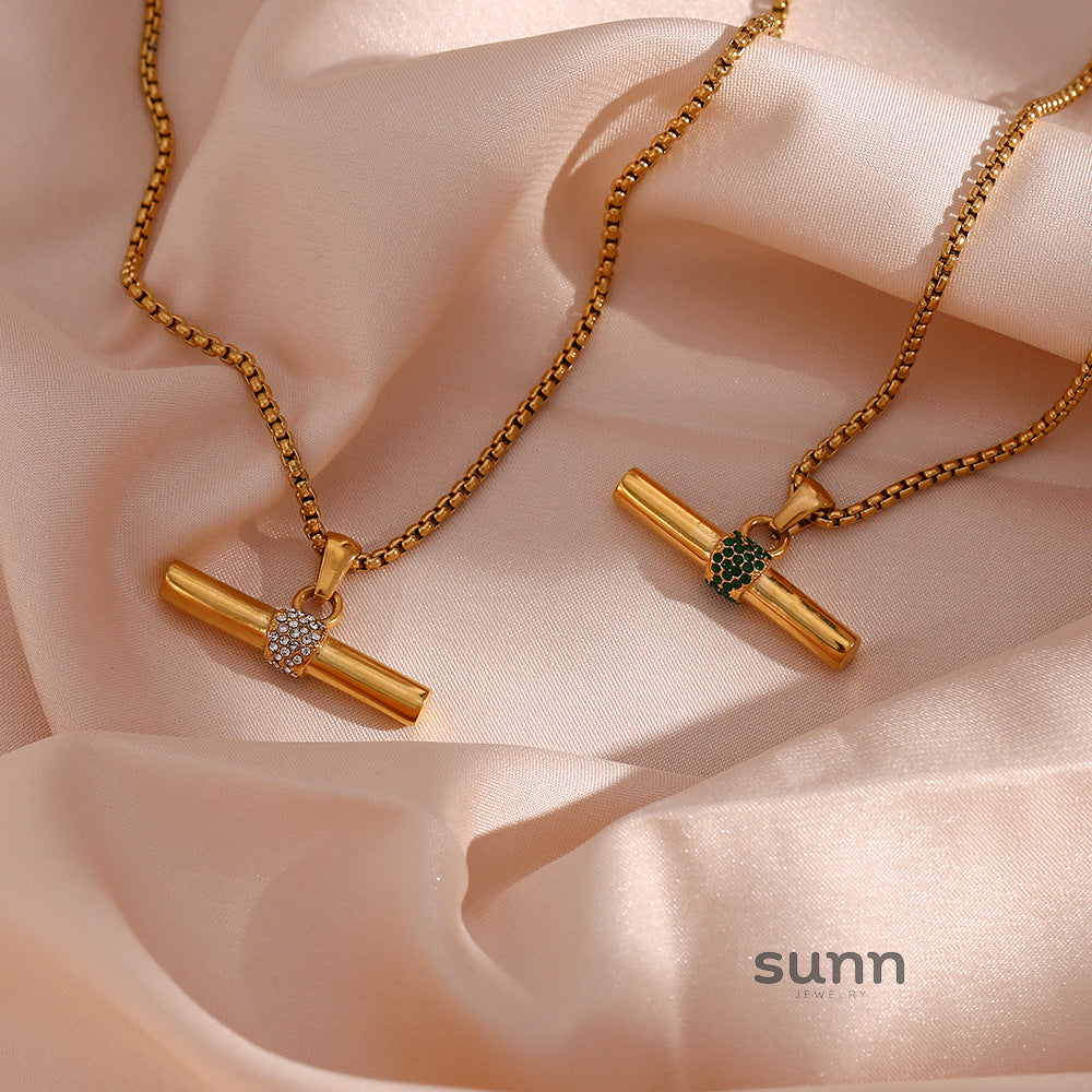 Davis Micro T-Bar Necklace [L4LSJIS9]