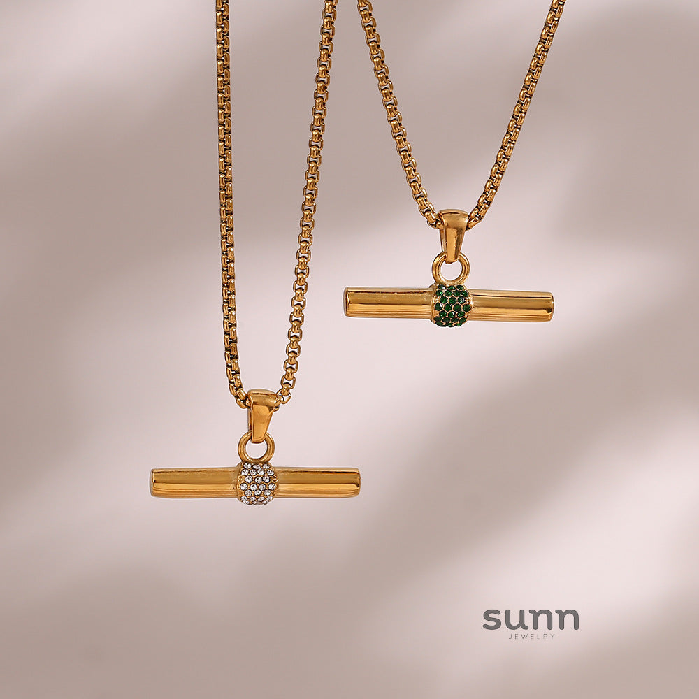 Davis Micro T-Bar Necklace [RQU9I2UI]