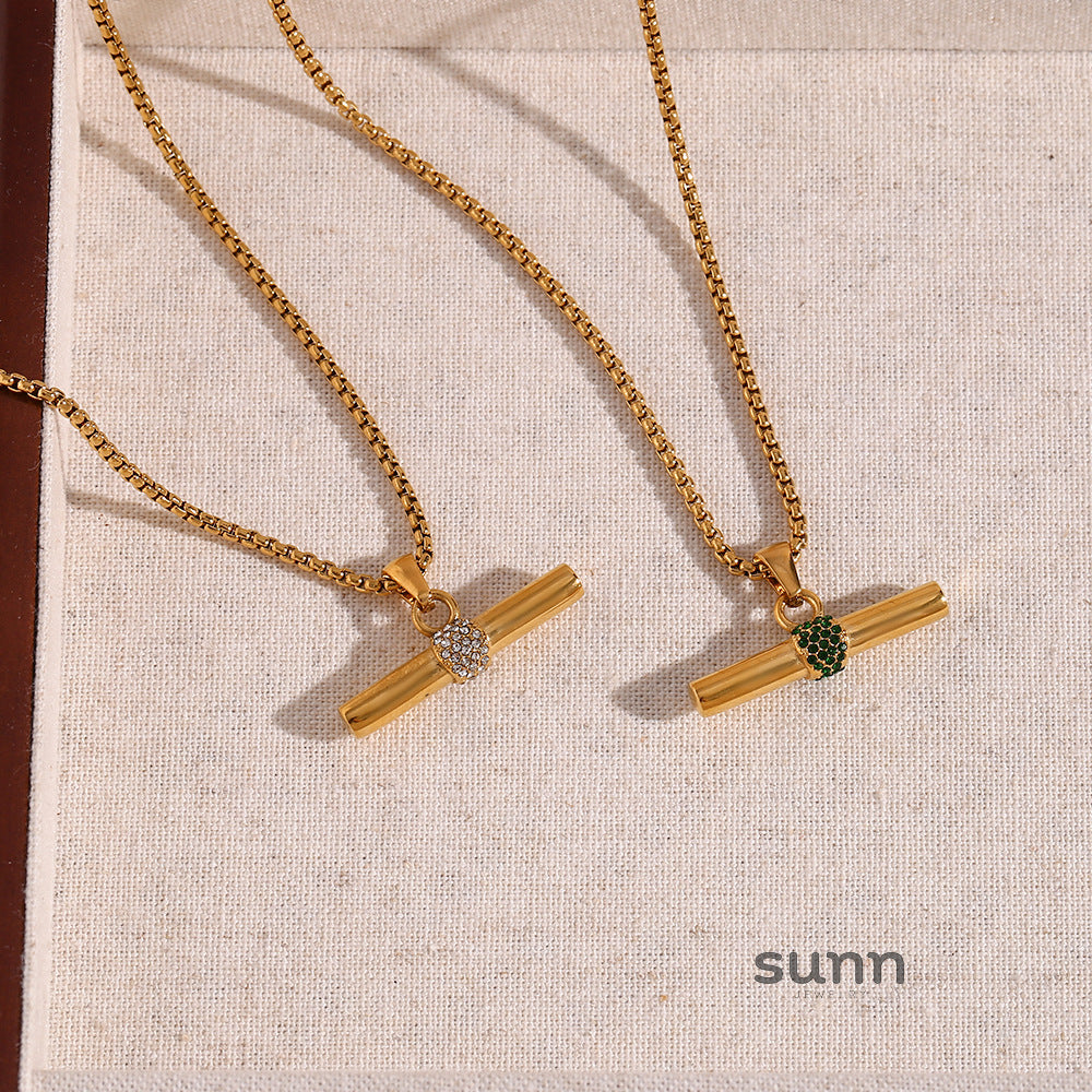 Davis Micro T-Bar Necklace [IQV4IBIY]