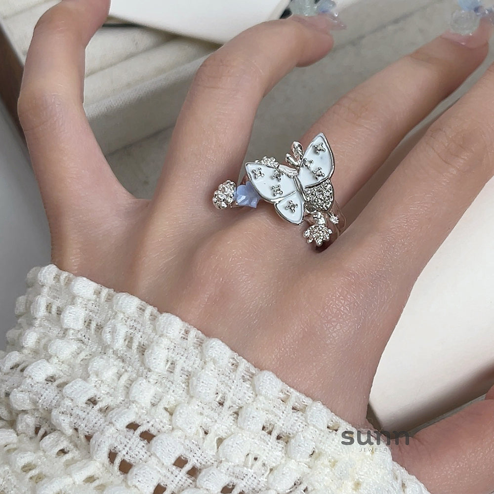 Dayanna Butterfly Diamond Open Ring [C78RRJMF]