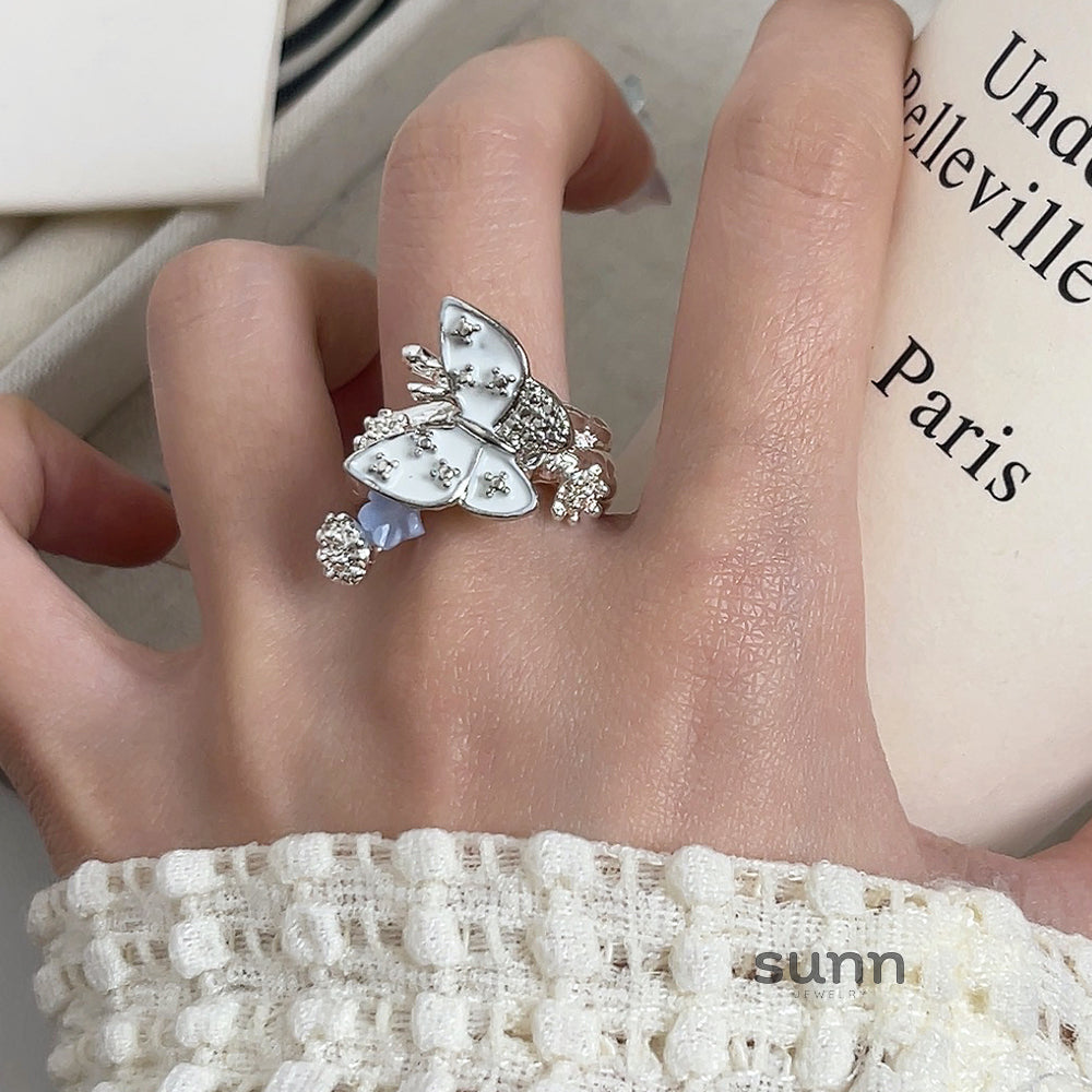 Dayanna Butterfly Diamond Open Ring [K93B1JTA]