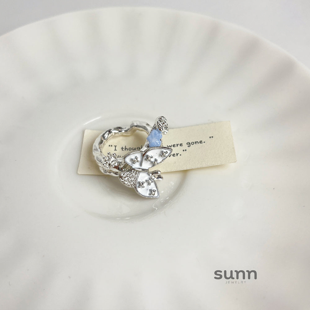 Dayanna Butterfly Diamond Open Ring [XKERKSBN]