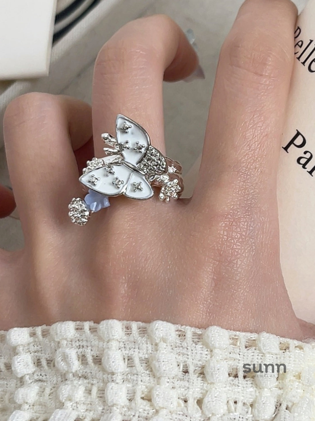 Dayanna Butterfly Diamond Open Ring [1K444E7Q]