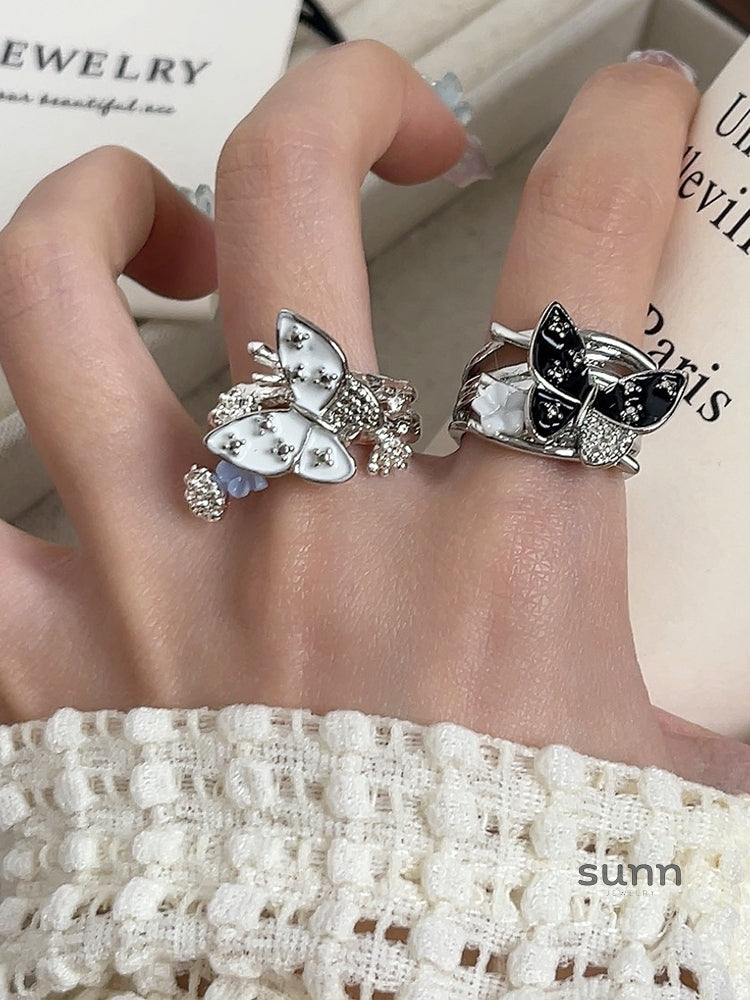 Dayanna Butterfly Diamond Open Ring [BQV0IS8X]