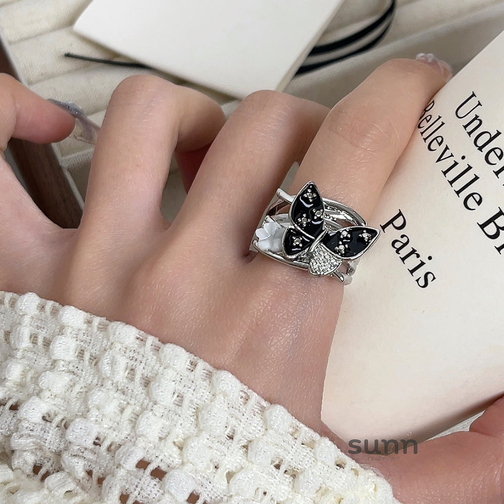 Dayanna Butterfly Diamond Open Ring [68UZQKP8]