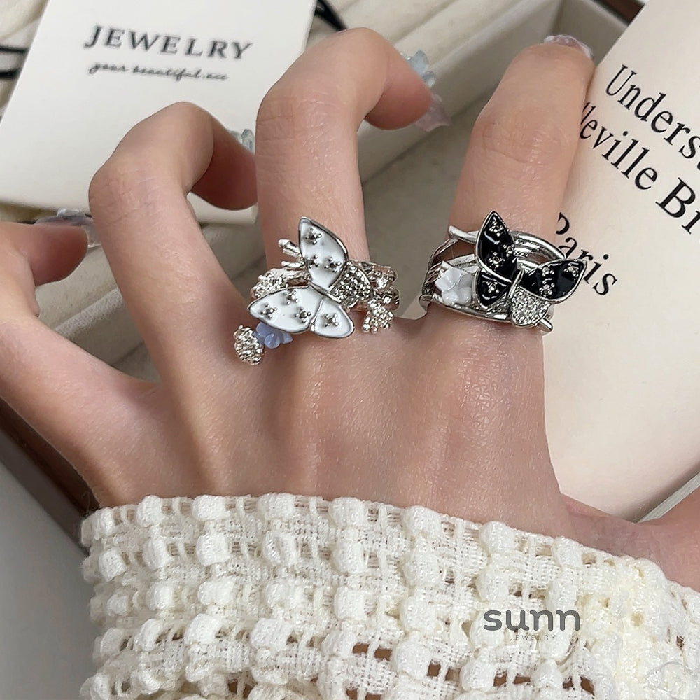 Dayanna Butterfly Diamond Open Ring [J48RCUC0]