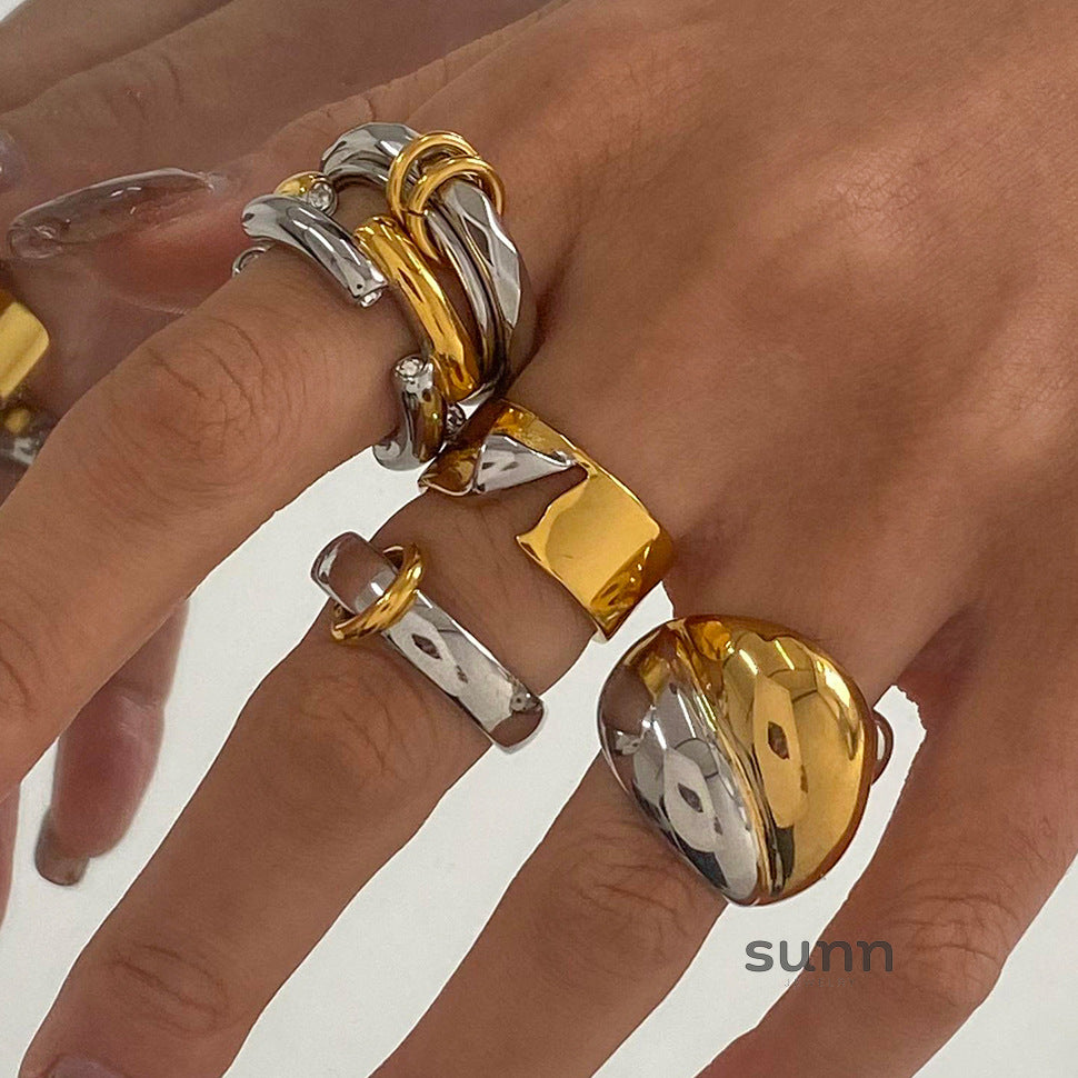 Debanhi Sculptural Colorblock Ring [K40RKPNZ]