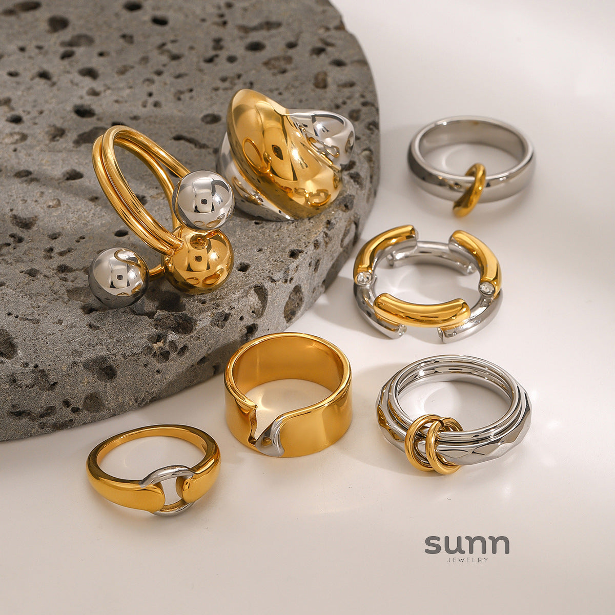 Debanhi Sculptural Colorblock Ring [IL72LWGH]