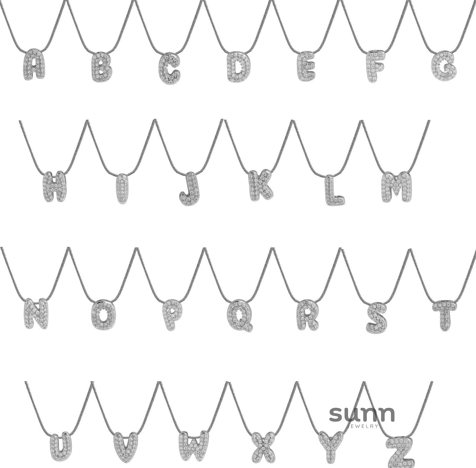 Deborah Initial Snake Necklace [VSRRI84B]