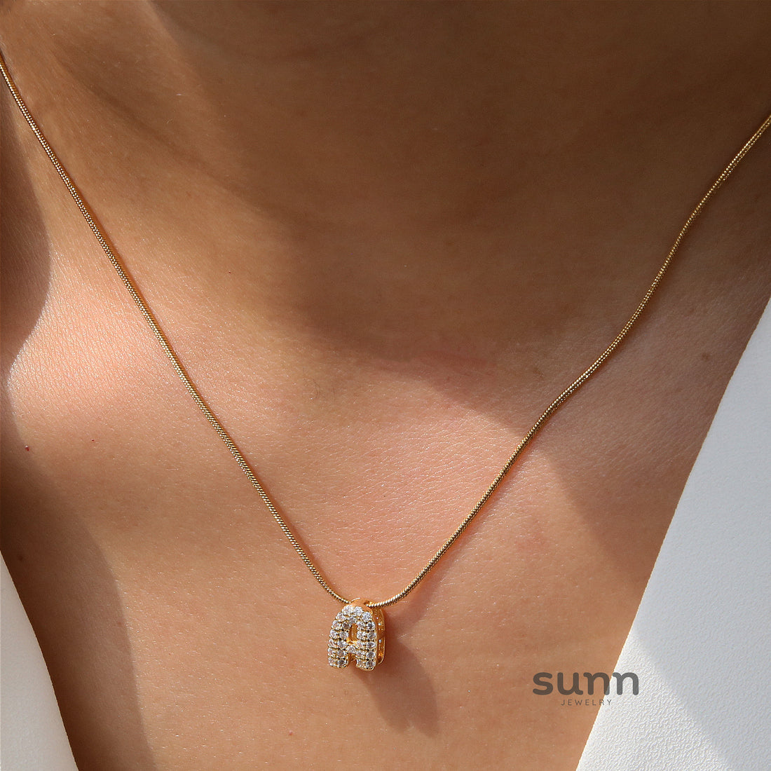 Deborah Initial Snake Necklace [UNJ51BEV]