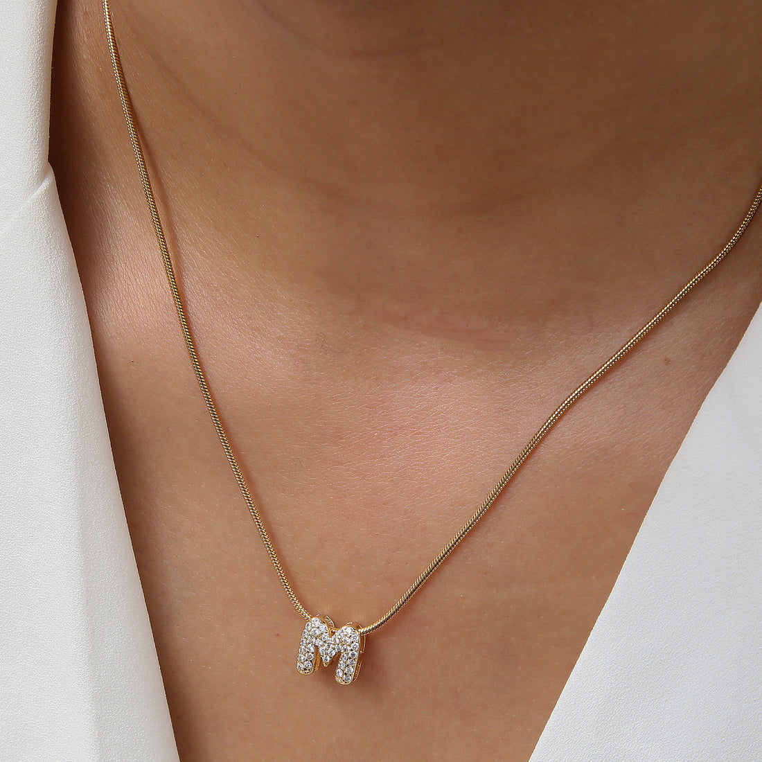 Deborah Initial Snake Necklace [UNJ51BEV]