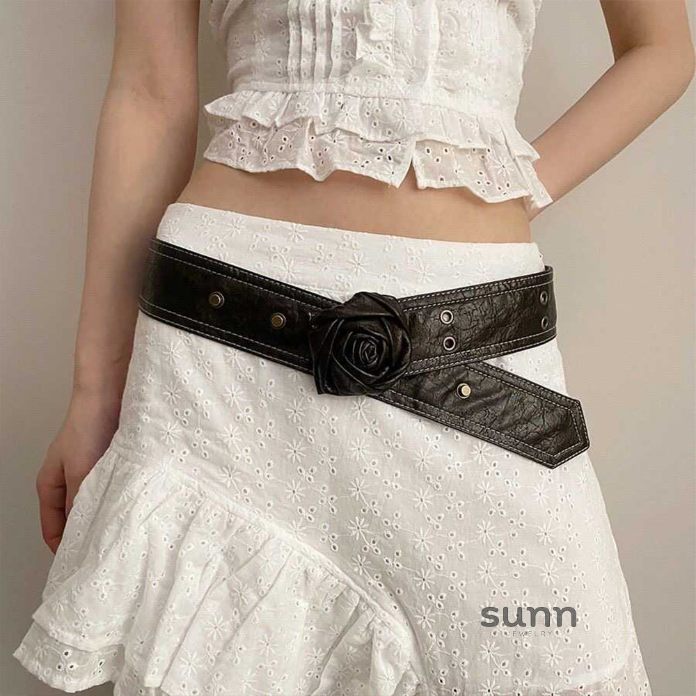 Defne Distressed Rose Belt [NWBAQGWD]