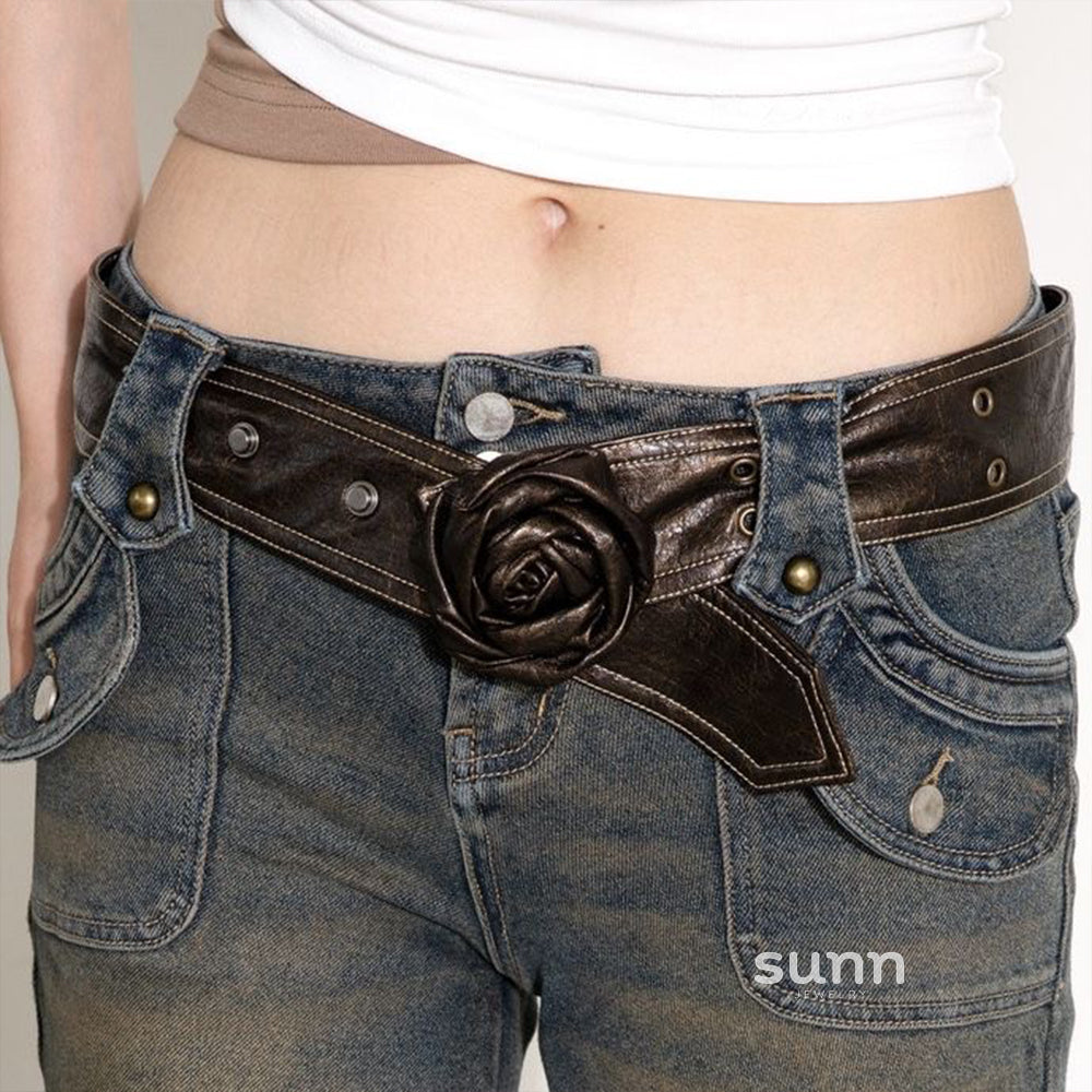 Defne Distressed Rose Belt [A0Y51Z1N]