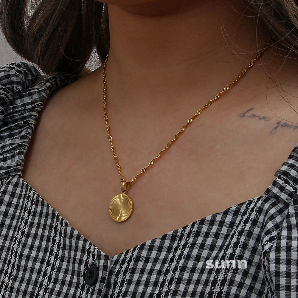 Defne Geometric Pendant Necklace [RC6HHM0E]