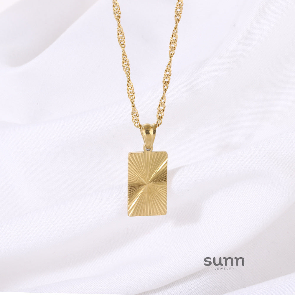 Defne Geometric Pendant Necklace [KGJDBEDA]