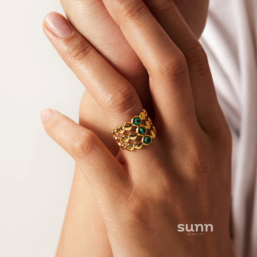 Delana Malachite Open Ring