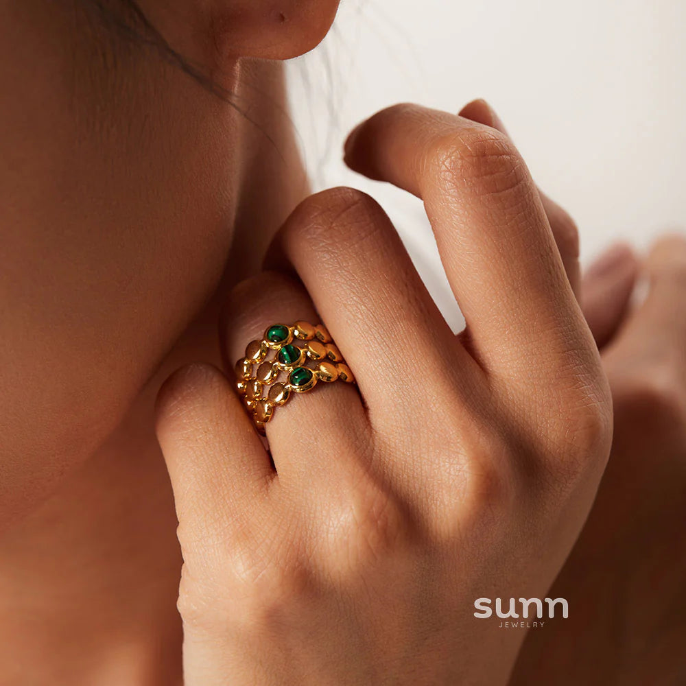 Delana Malachite Open Ring