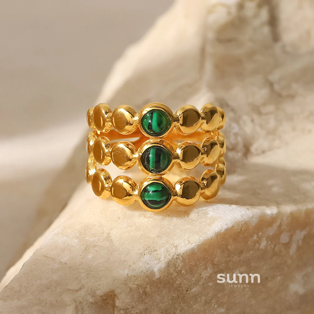 Delana Malachite Open Ring