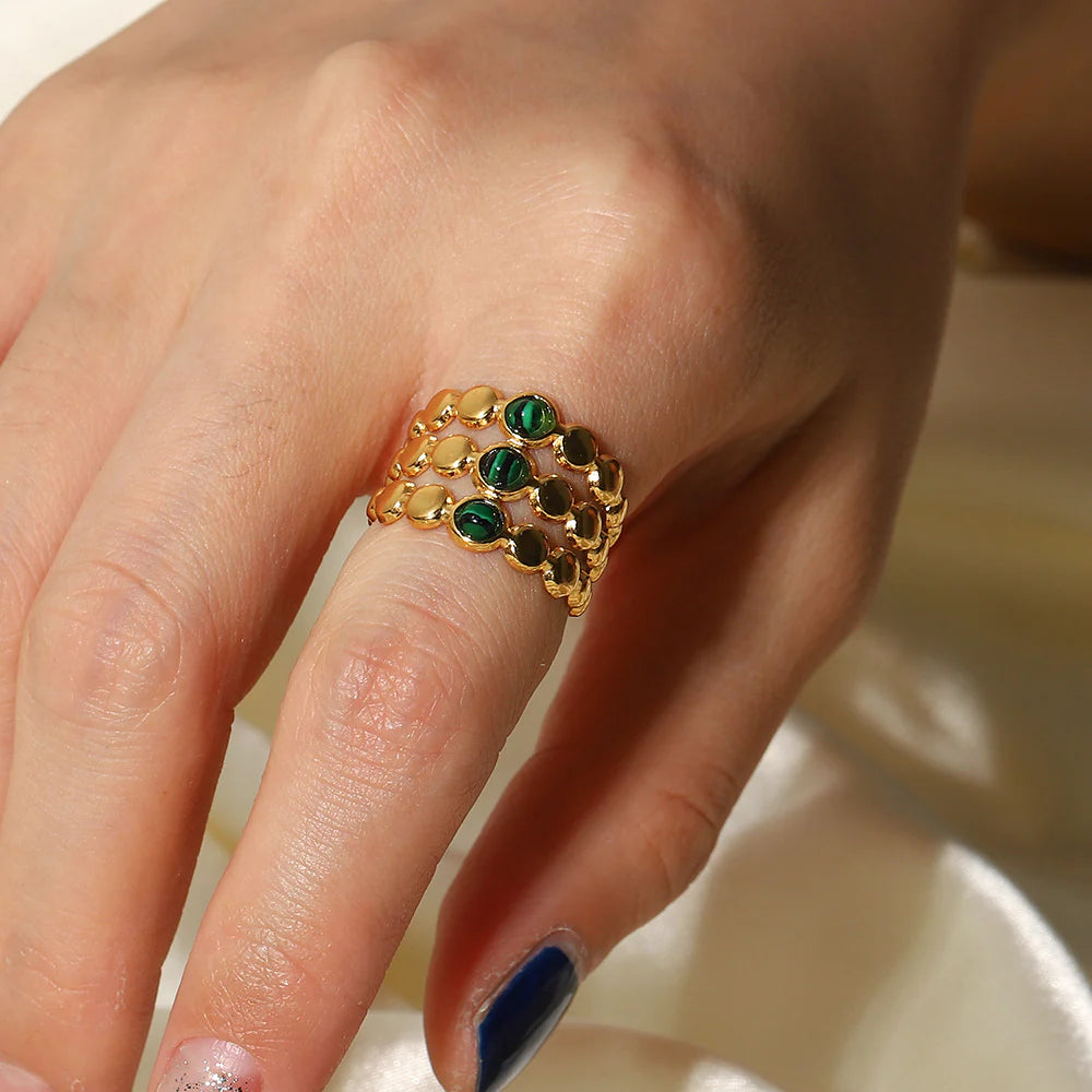 Delana Malachite Open Ring
