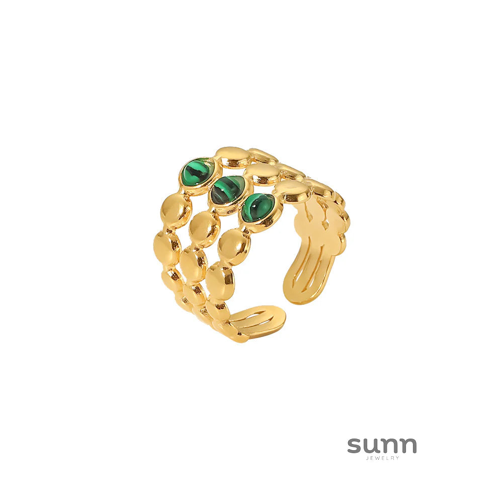 Delana Malachite Open Ring
