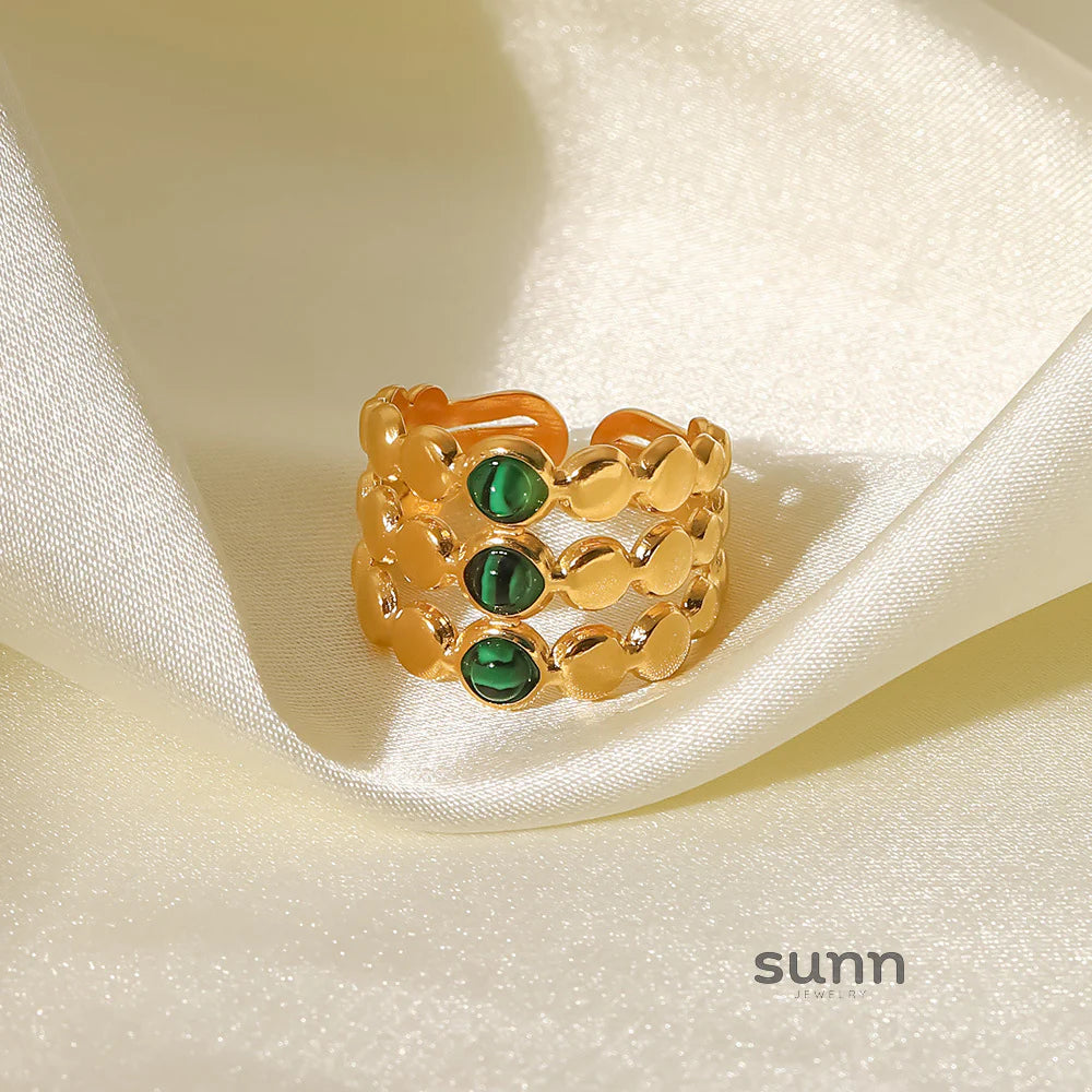 Delana Malachite Open Ring