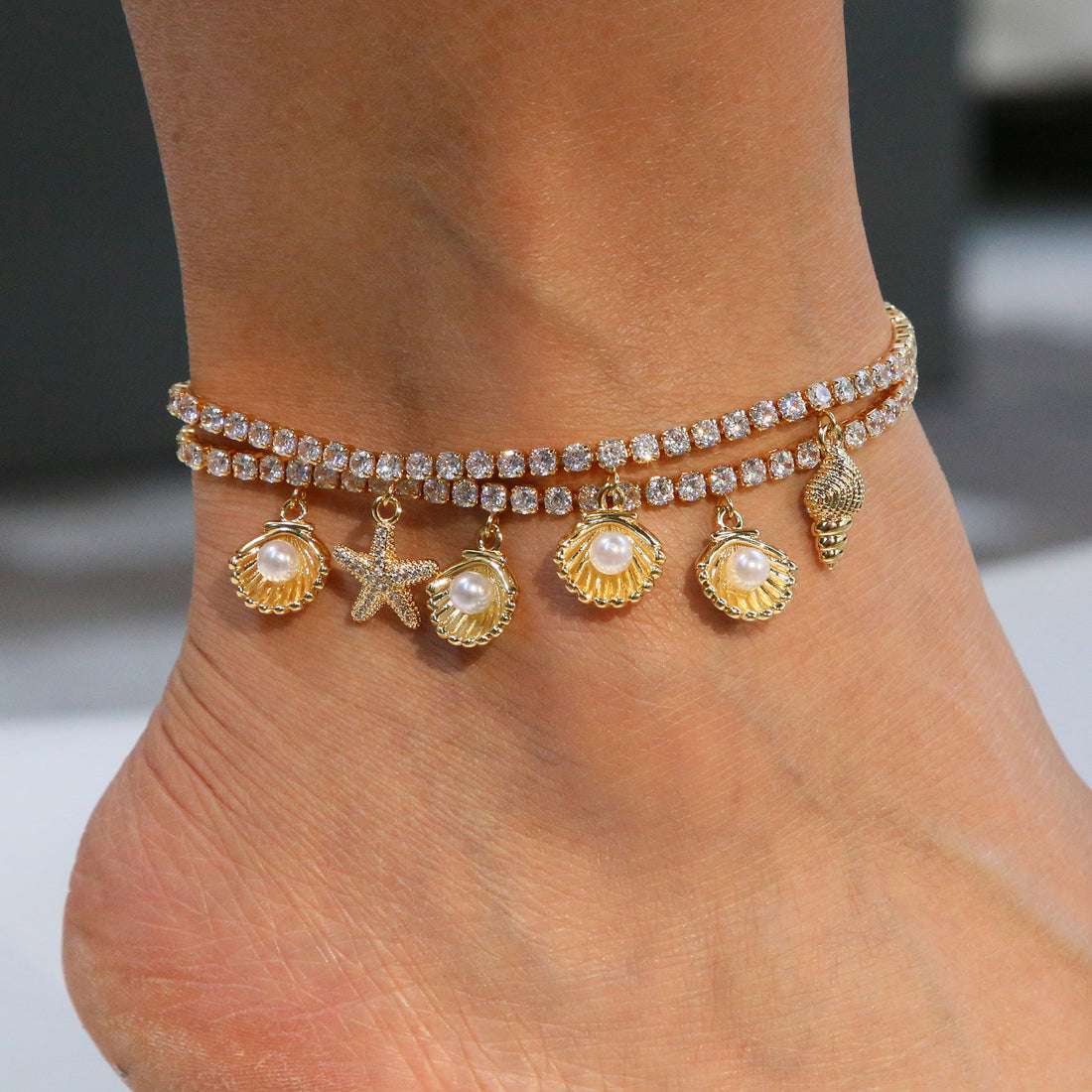 Delani Beach Charm Anklets [8L9LVZ5H]