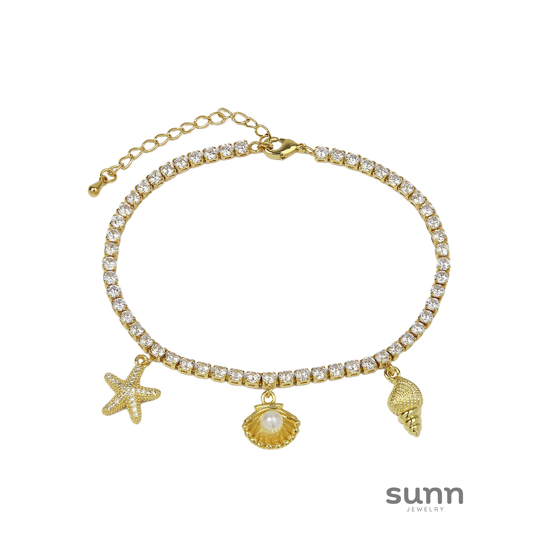 Delani Beach Charm Anklets [3AOWOGTE]