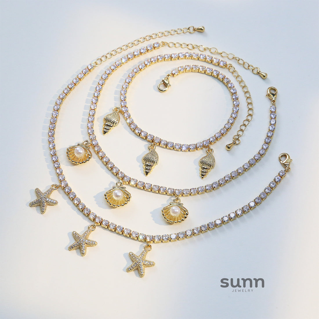 Delani Beach Charm Anklets [8L9LVZ5H]