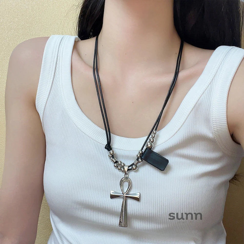 Delany Y2K Cross Necklace