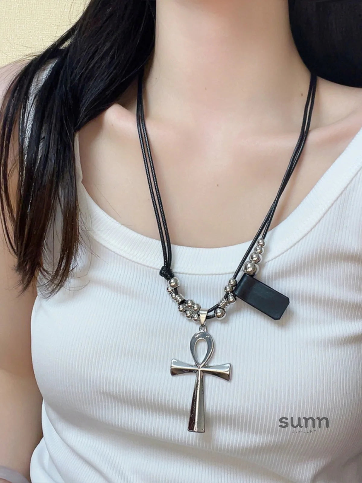 Delany Y2K Cross Necklace