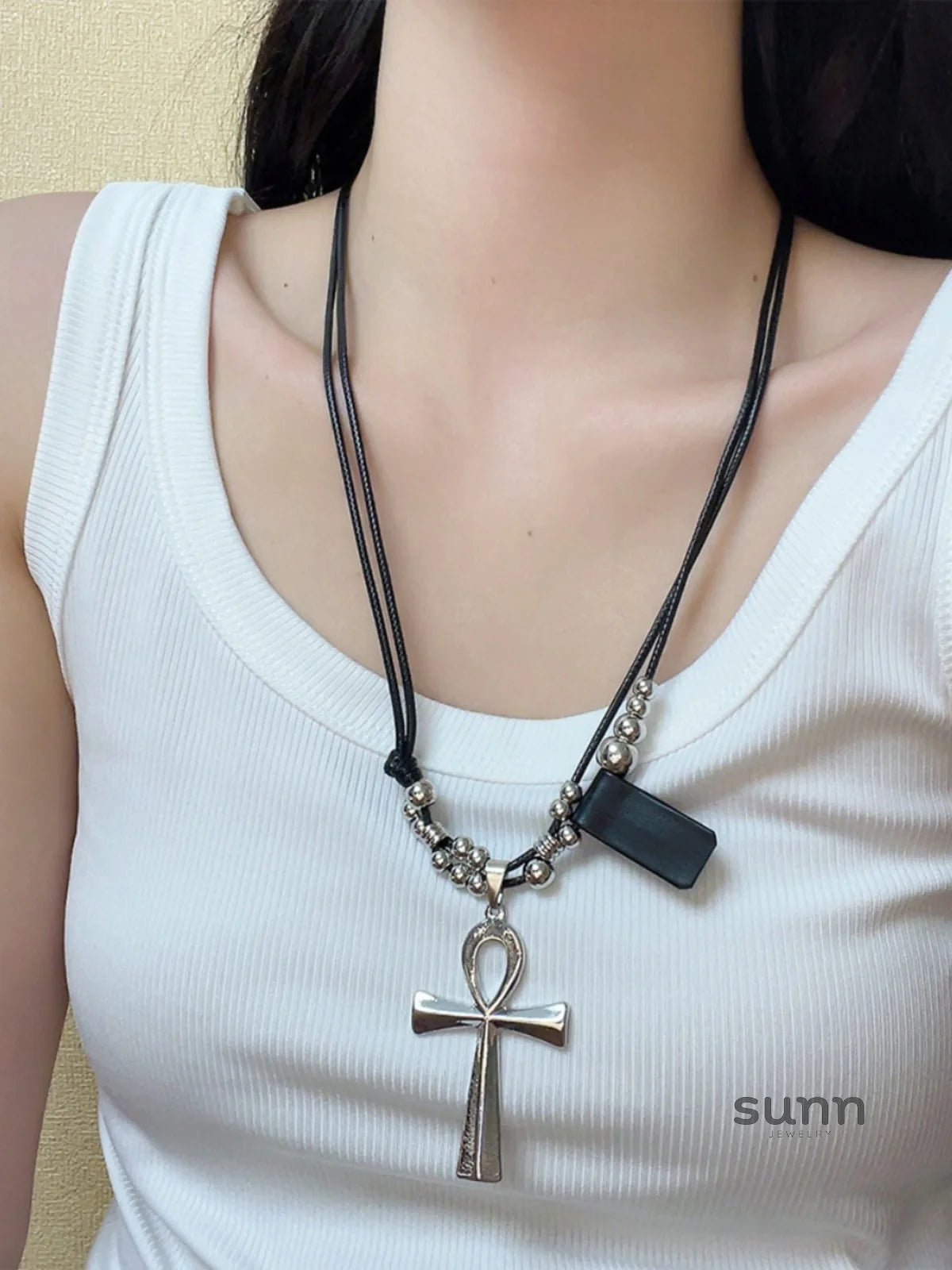 Delany Y2K Cross Necklace