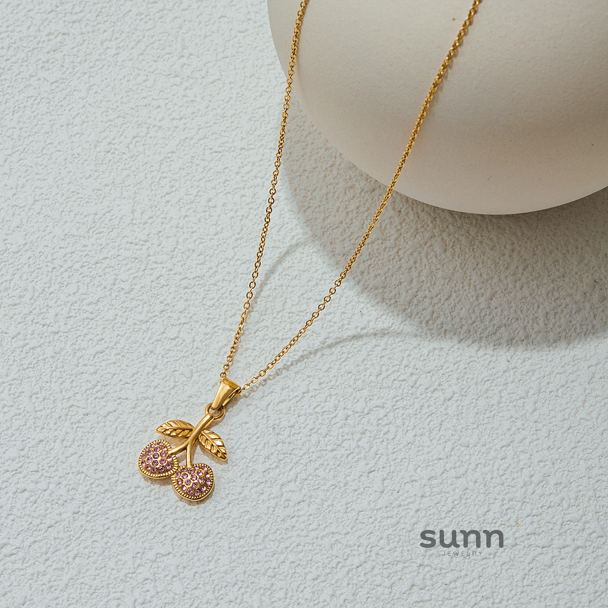 Delila Cherry Zircon Necklace [GVNWB2ON]