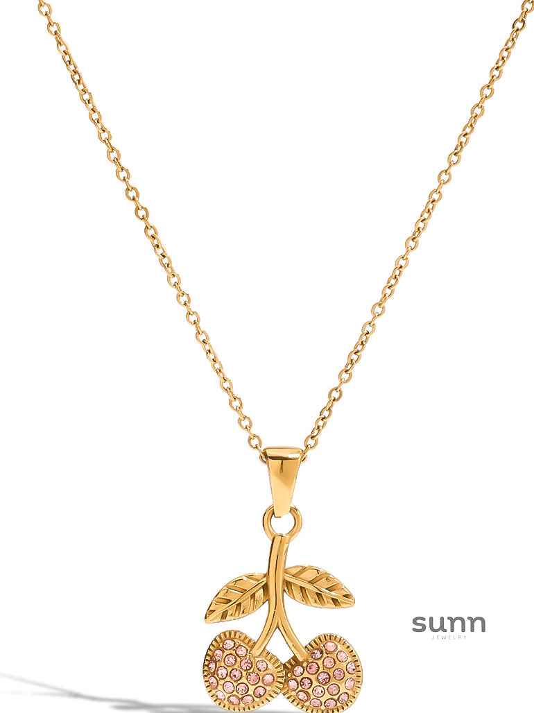 Delila Cherry Zircon Necklace [494V08BM]