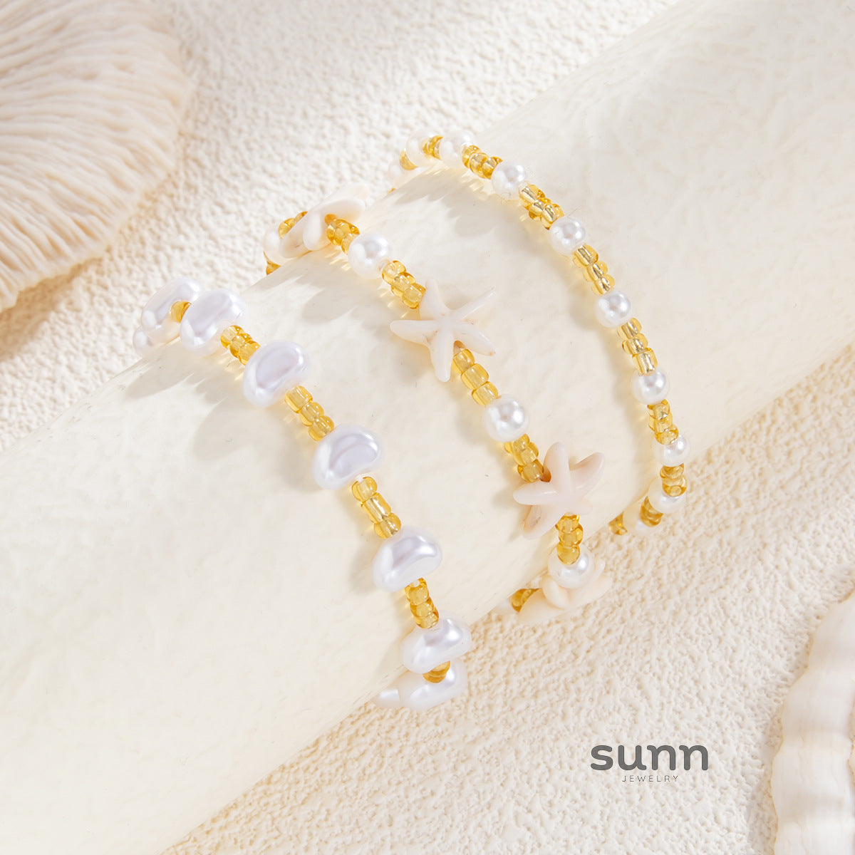 Delila Stacked Rice Bead Bracelet [CAM8ME71]