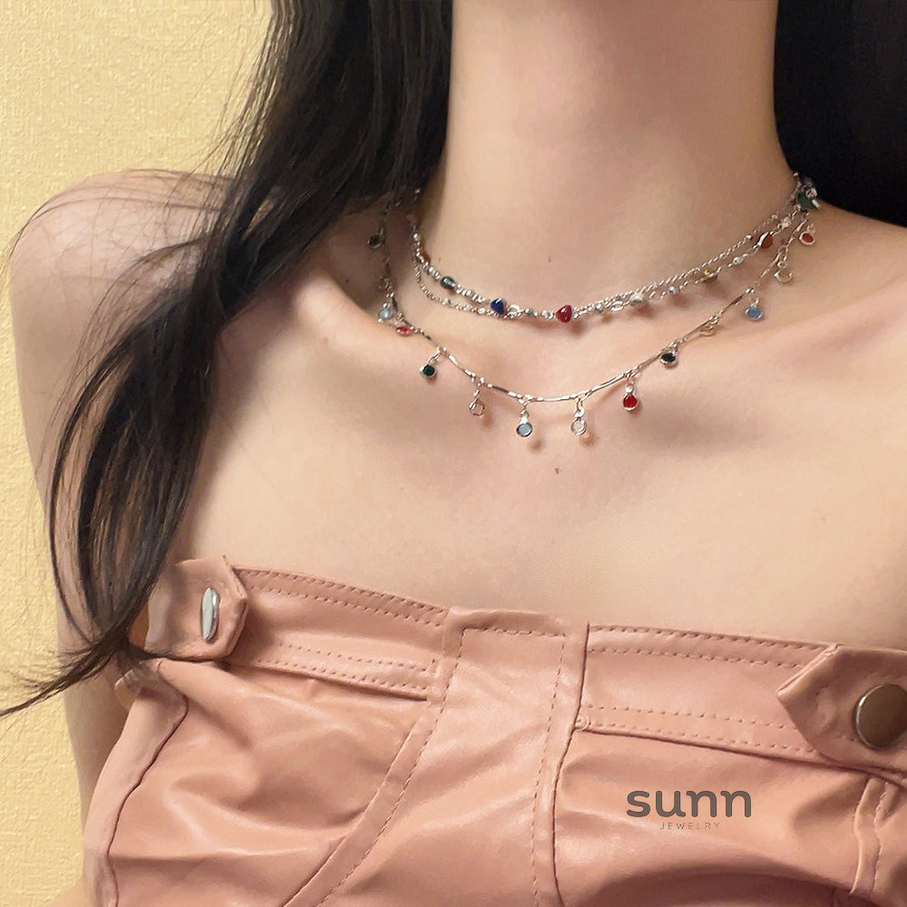 Denali Beaded Layered Tassel Necklace [VBA8MTYK]