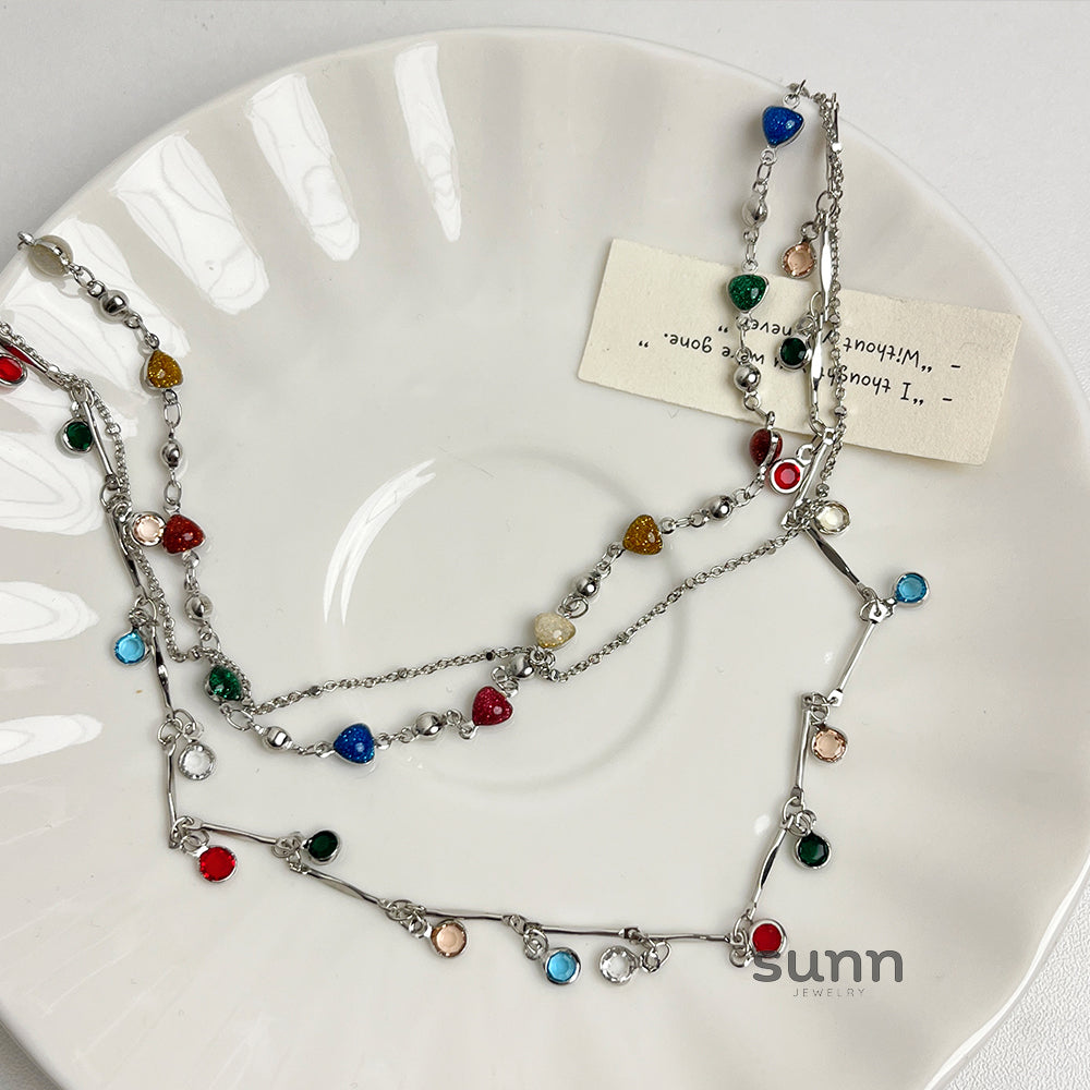Denali Beaded Layered Tassel Necklace [N30L558V]