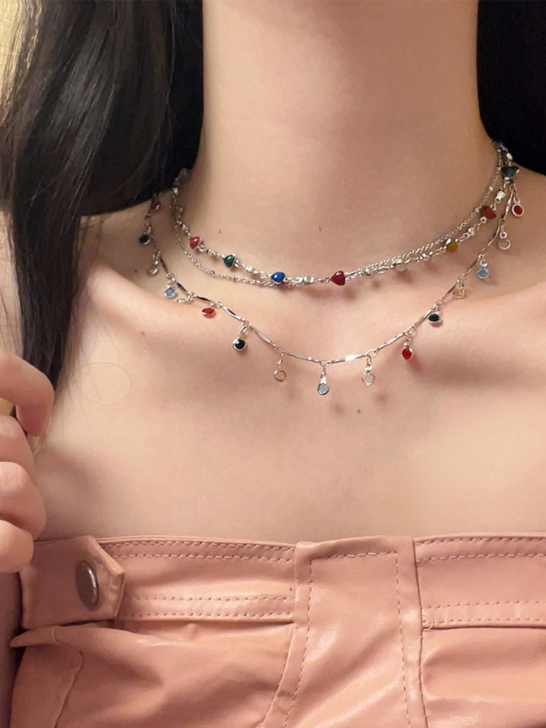Denali Beaded Layered Tassel Necklace [8K6I18RO]