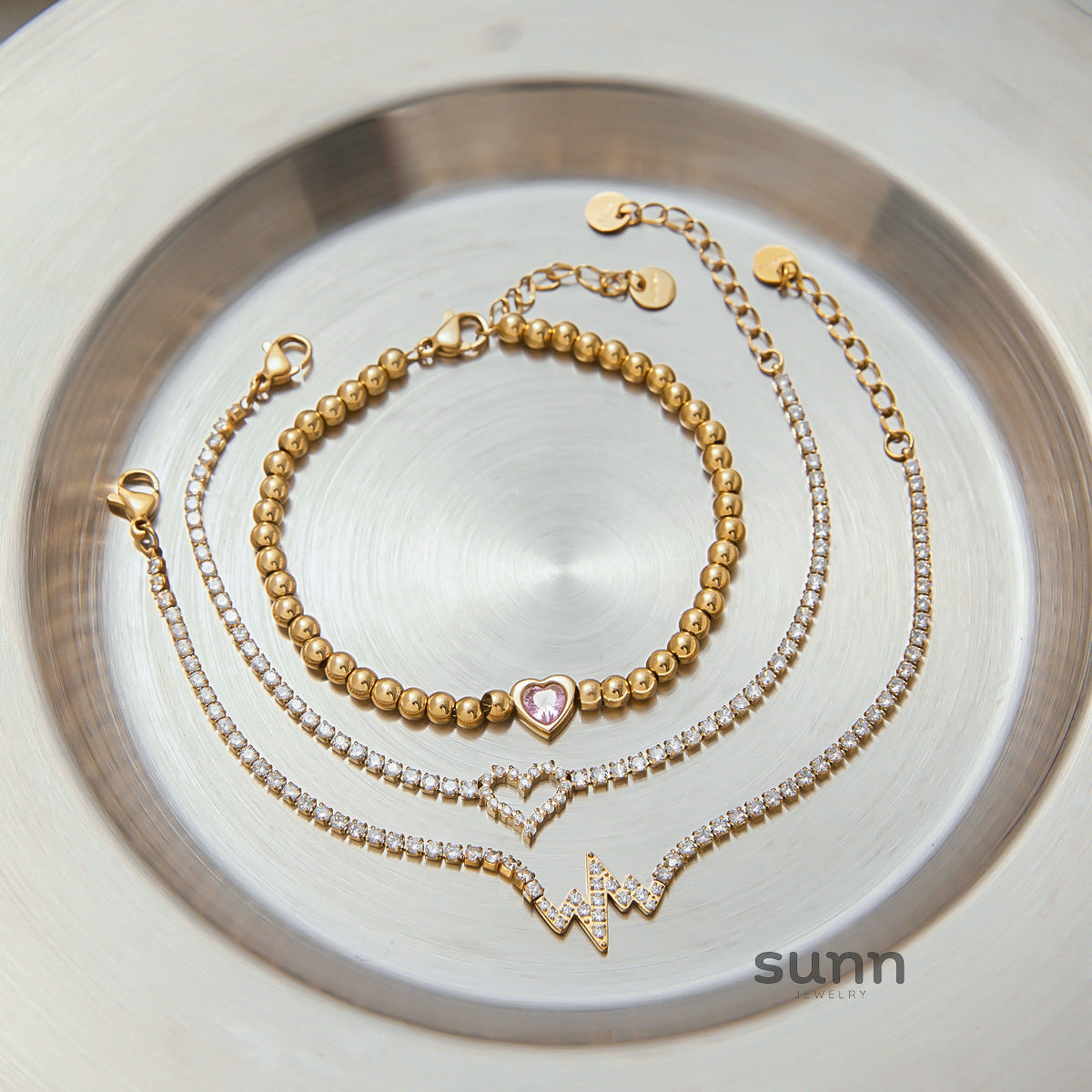 Denali Layered Zircon Bracelets [GQO6924S]