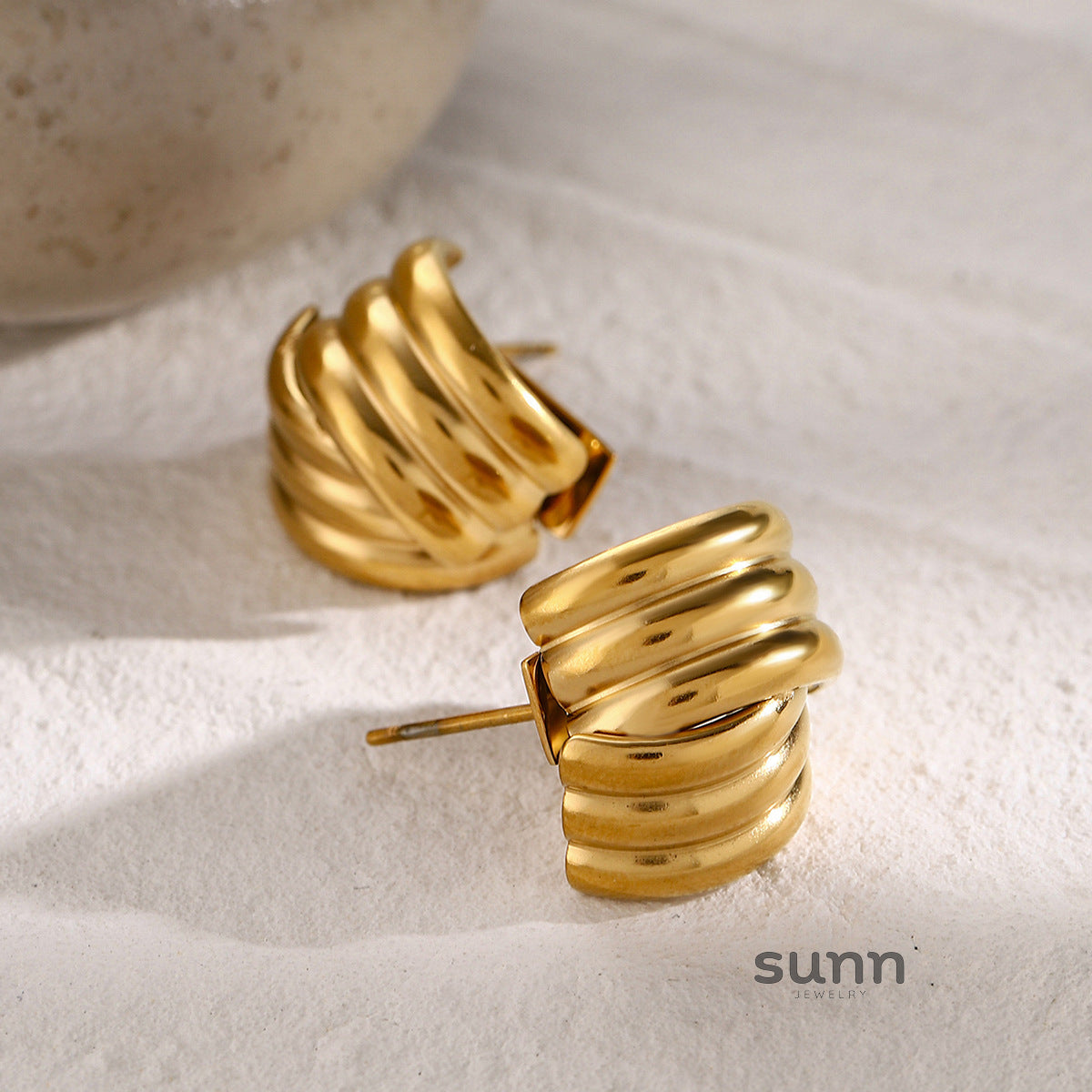 Denim Geometric Drop Earrings [D08TLO8G]