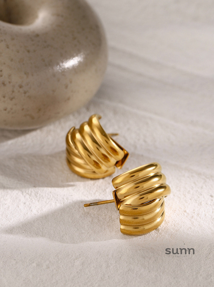 Denim Geometric Drop Earrings [9MR45SDP]