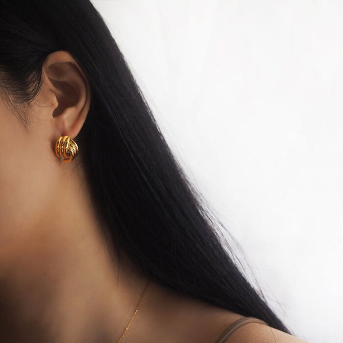 Denim Geometric Drop Earrings [X1DEA2Z5]