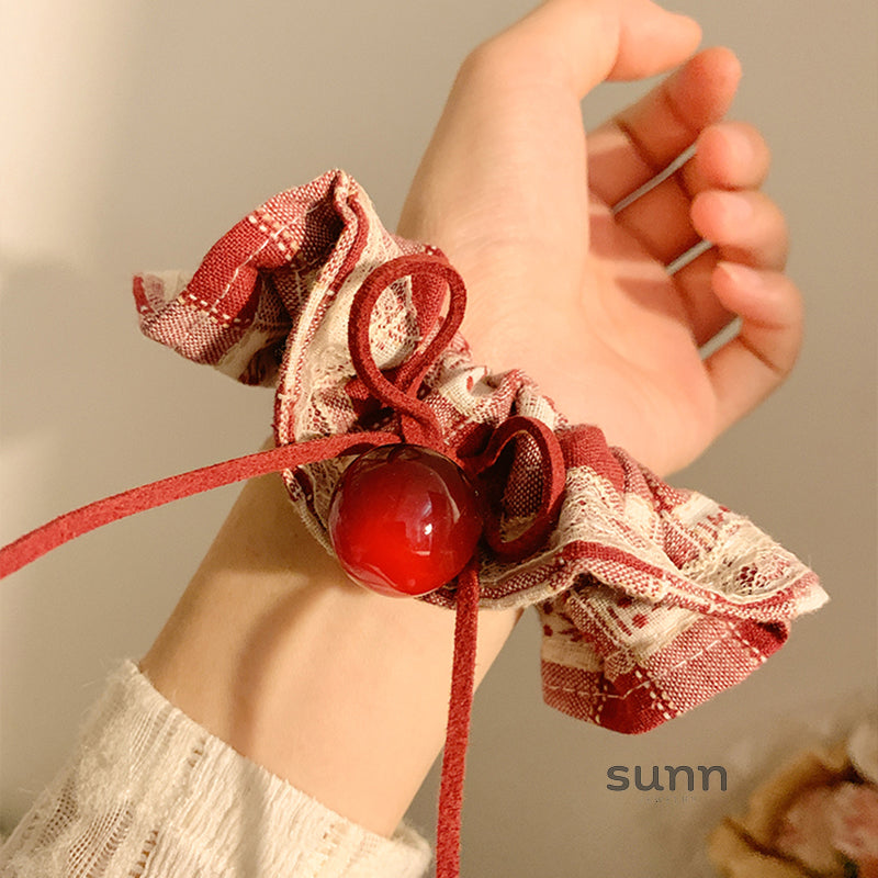 Denisse Cherry Scarf Scrunchie [P12YULWU]