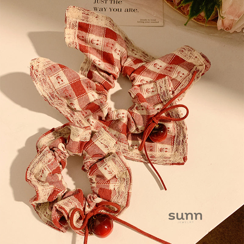 Denisse Cherry Scarf Scrunchie [7391ZY70]