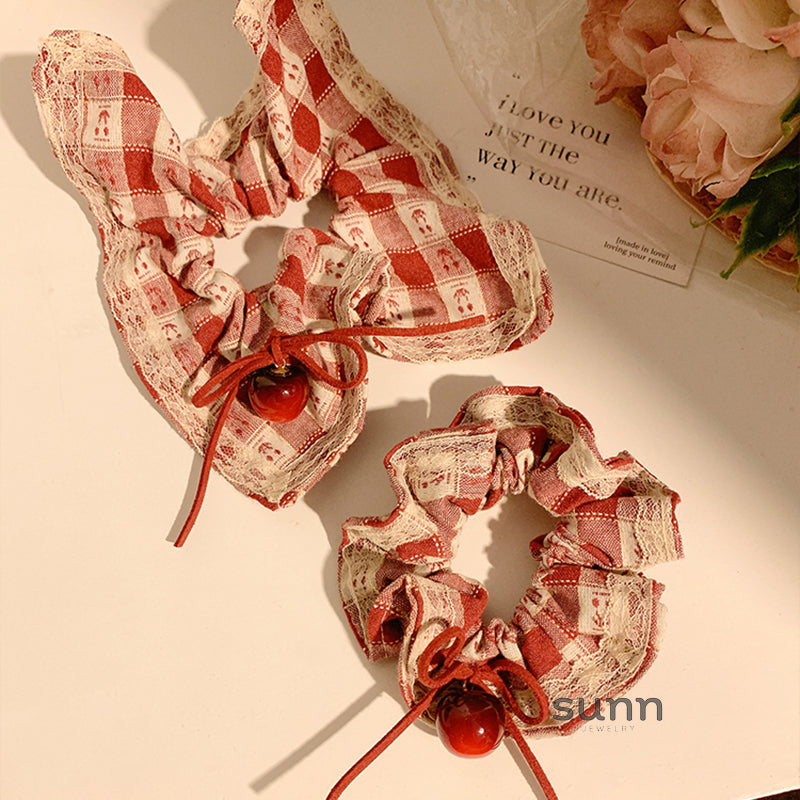 Denisse Cherry Scarf Scrunchie [8CU44DS3]