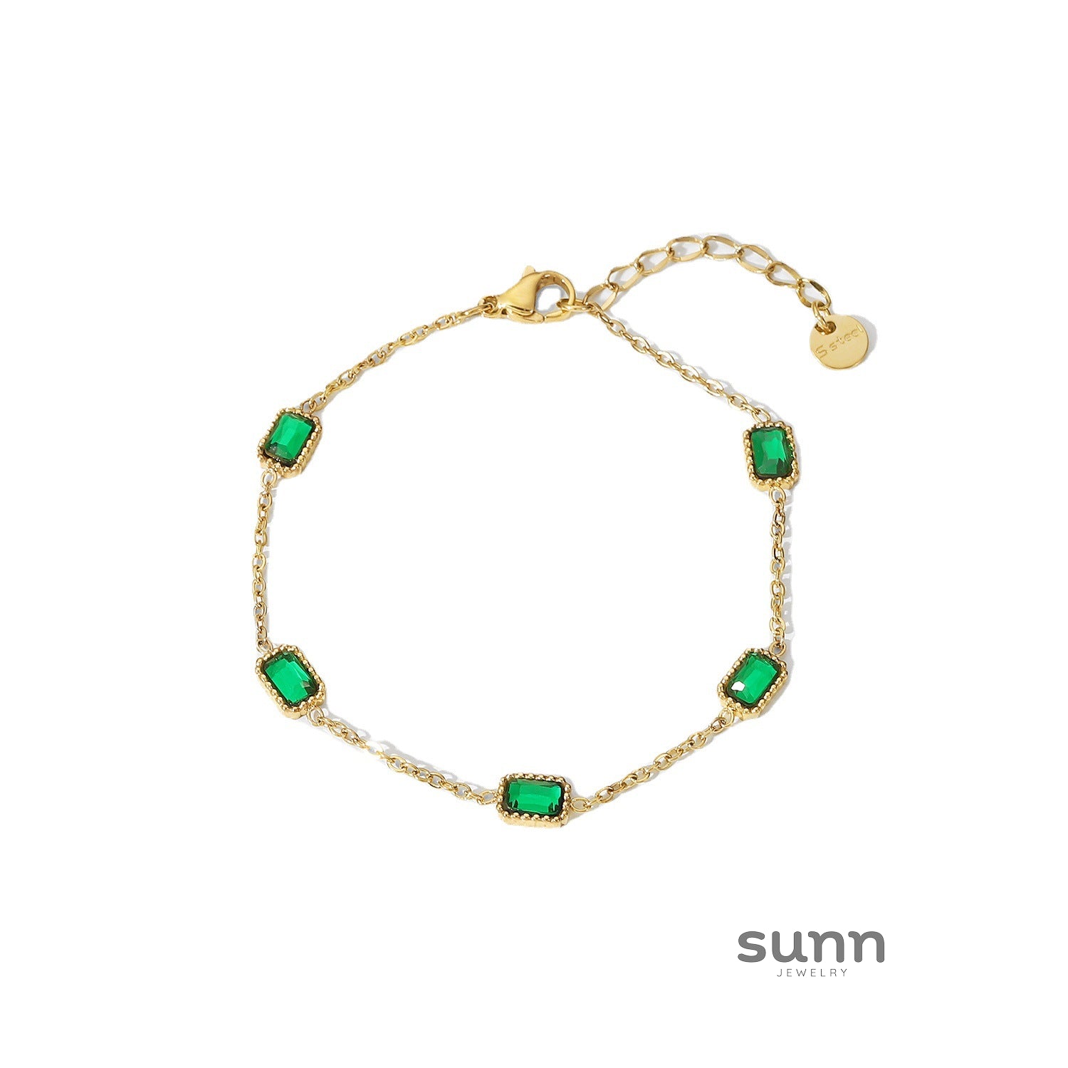 Deniz Emerald Geometric Bracelet [AUZ2BJVJ]