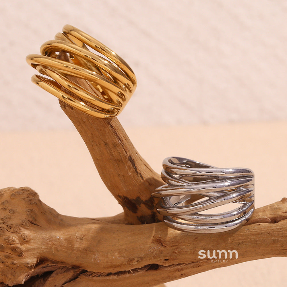 Deonna Asymmetric Braided Ring [VGF6REXC]