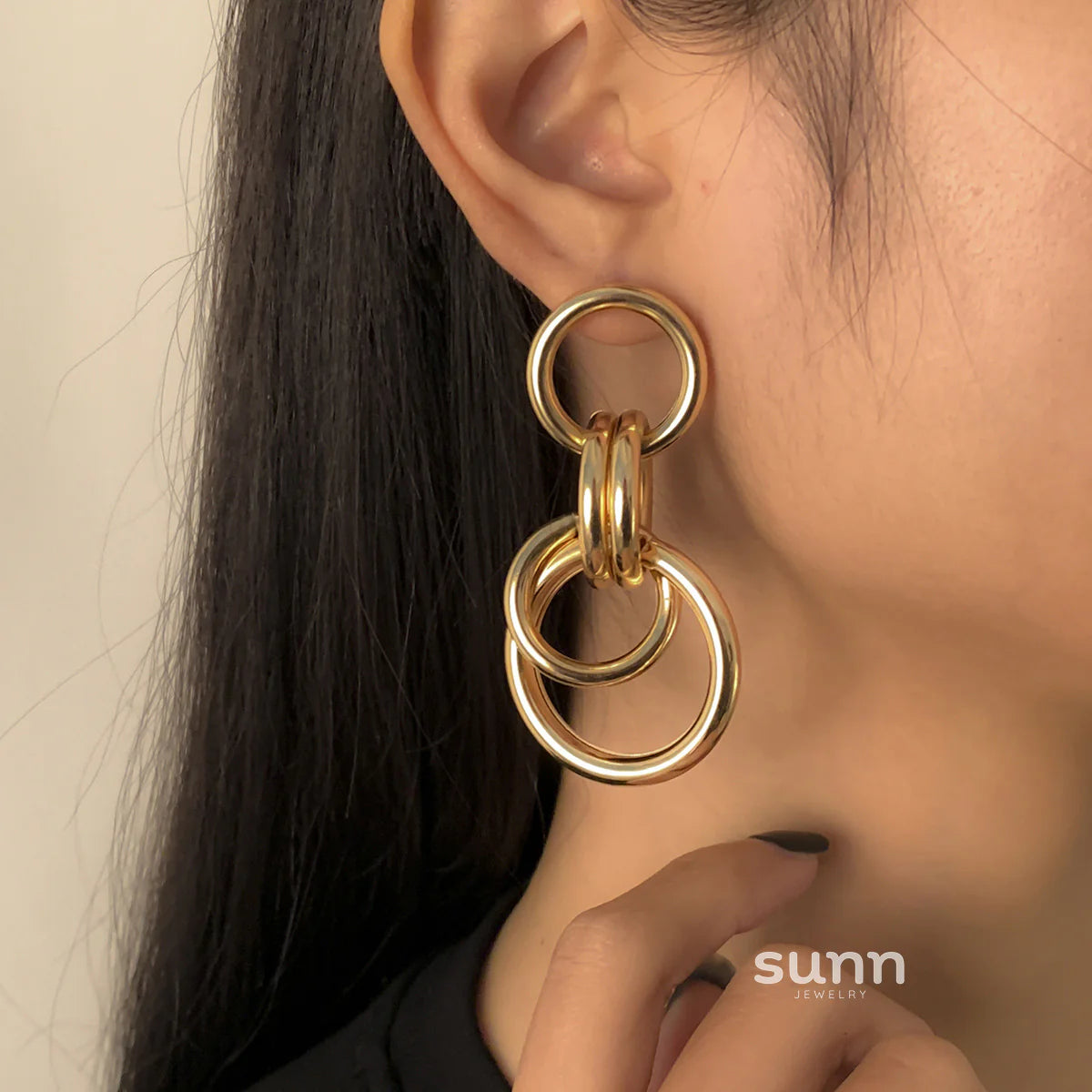 Desirae Geometric Chain Earrings